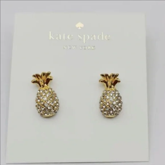 Kate Spade Pineapple🍍Pave Earrings - Picture 7 of 8